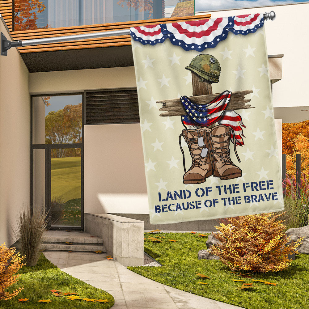 USA 250Th Anniversary Flag Land Of The Free Because Of The Brave Decor Gifts Ideas - Merchluma