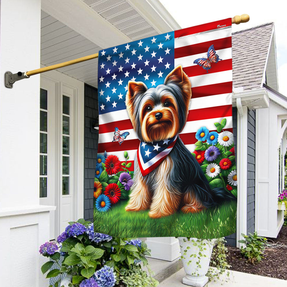 Yorkshire Terrier Dog America 250 Years Flag 4Th Of July Garden Decor Patriotic Gifts - Merchluma