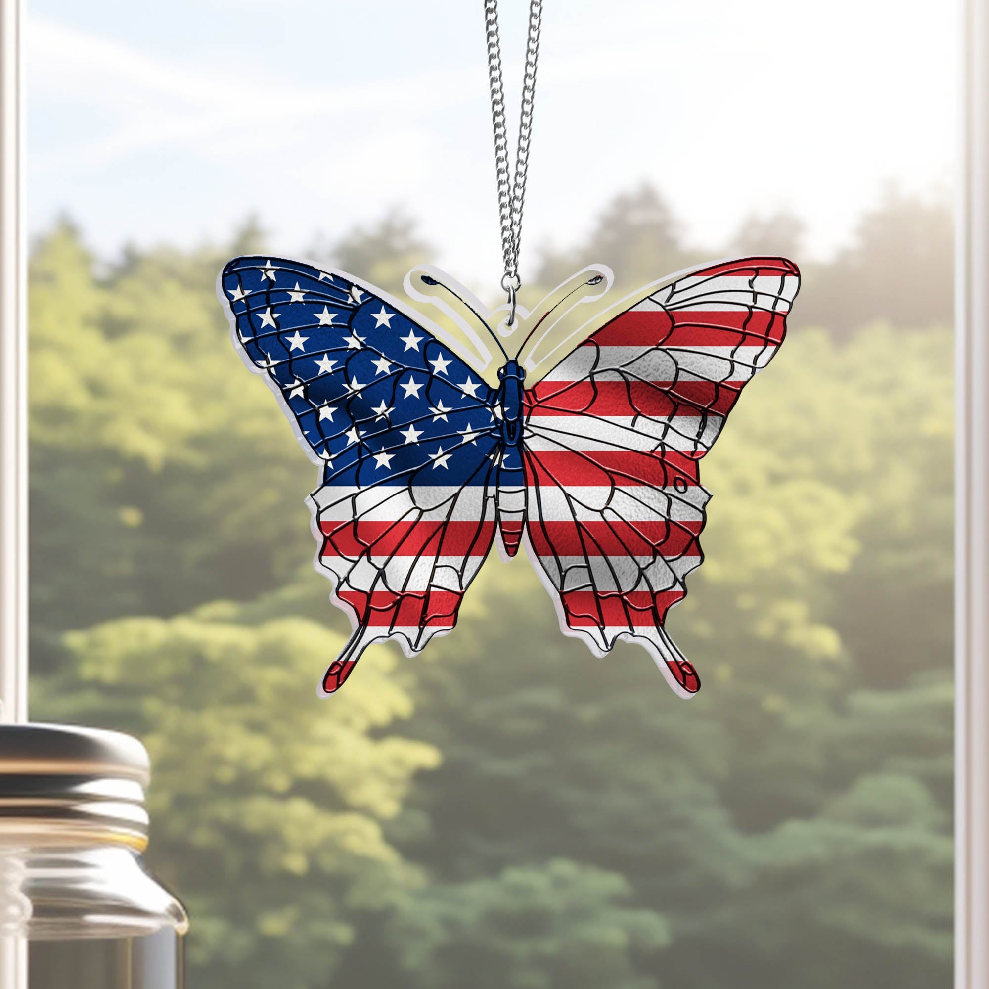 Patriotic Butterfly 4th Of July Suncatcher 4Th Of July Home Decor Patriotic Gifts - Merchluma