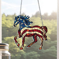 Patriotic Horse 4th Of July Suncatcher Independence Day Window Hanging Patriotic Gifts - Merchluma