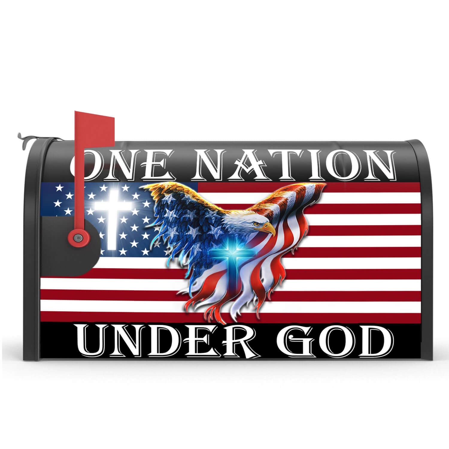 One Nation Under God Eagle Mailbox Cover 4Th Of July Home Decor Patriotic Gifts - Merchluma