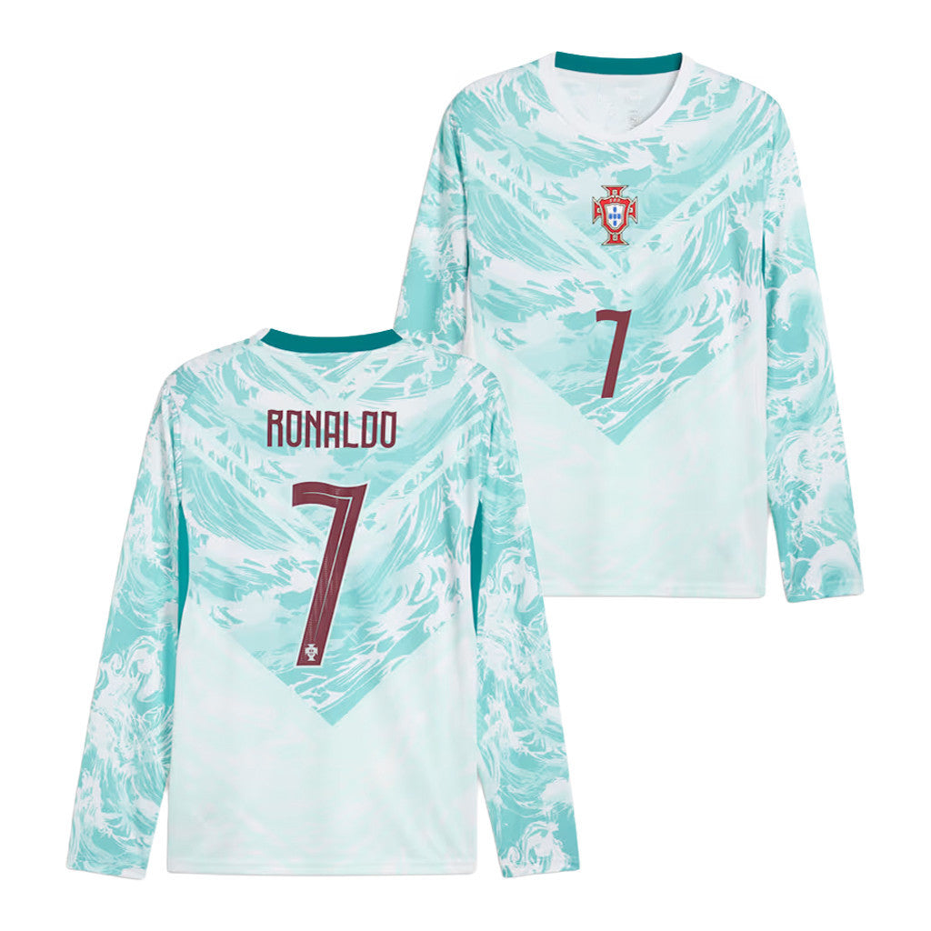 Portugal World Cup Merch 2026 Ronaldo #7 Portugal 2026 Long Sleeve Away Jersey Game Day Gifts - Merchluma