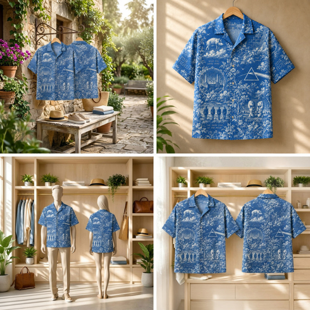 Pink Floyd Toile Dark Side Of The Moon Hawaiian Shirt 2026 Pink Floyd Merch Gift For Band Fans - Merchluma