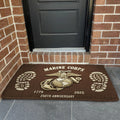 Custom US Marine Corps Doormat 250th Anniversary Outdoor Decor Patriotic Gift For Family - Merchluma