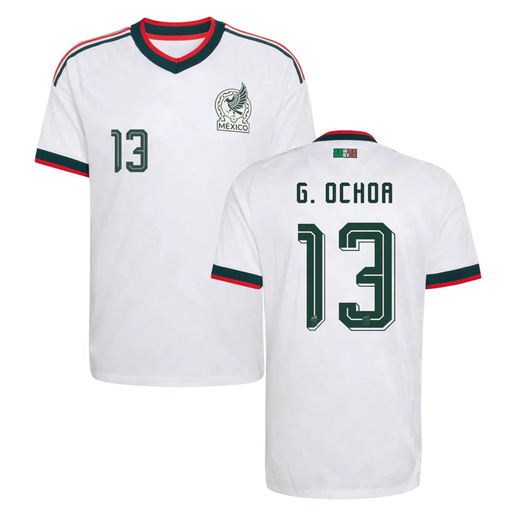 Mexico World Cup Merch #13 G Ochoa Match Away Jersey 2026 Mexico National Team Merch White - Merchluma