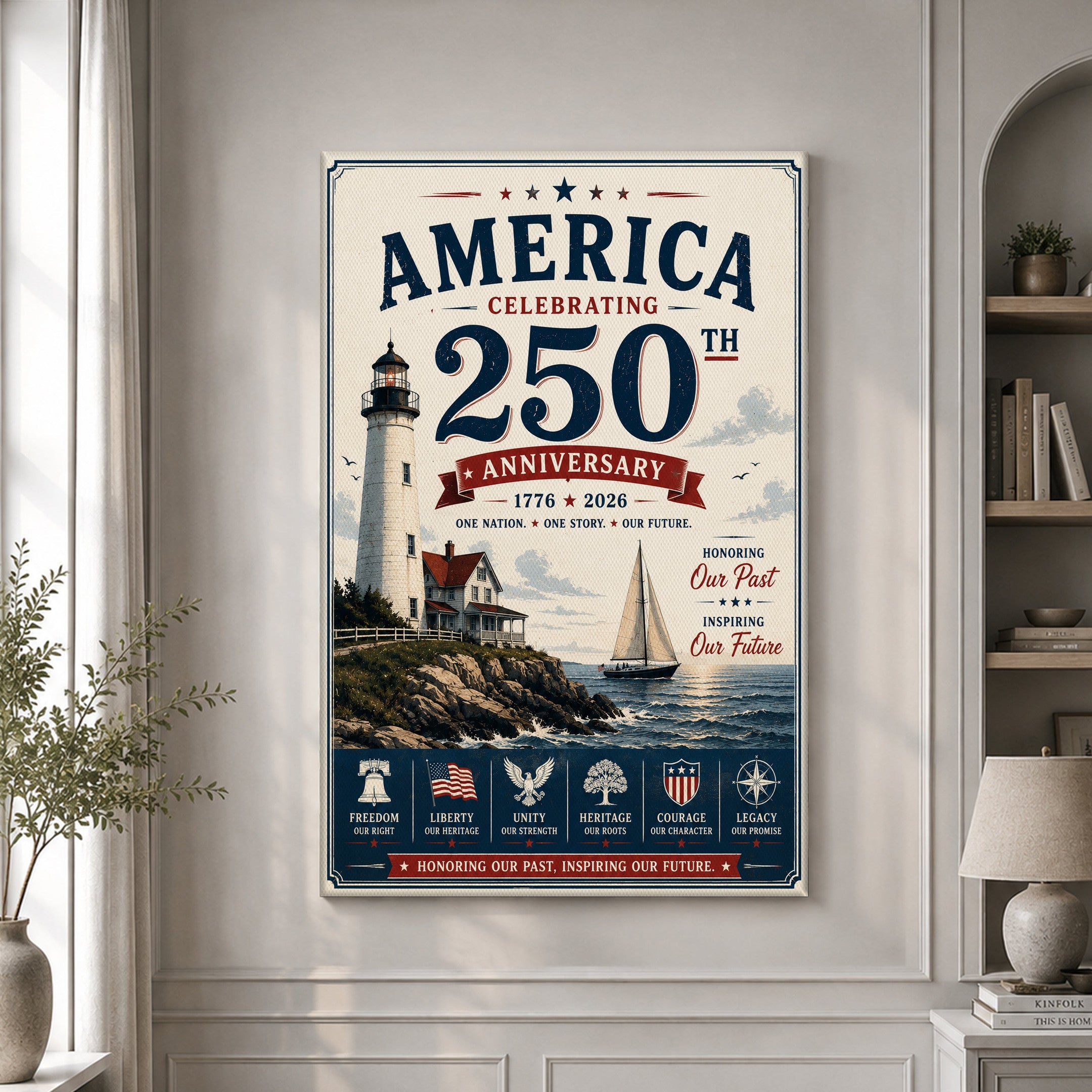 America Celebrating 250th Anniversary Poster 1776 2026 Merch Home Decor - Merchluma