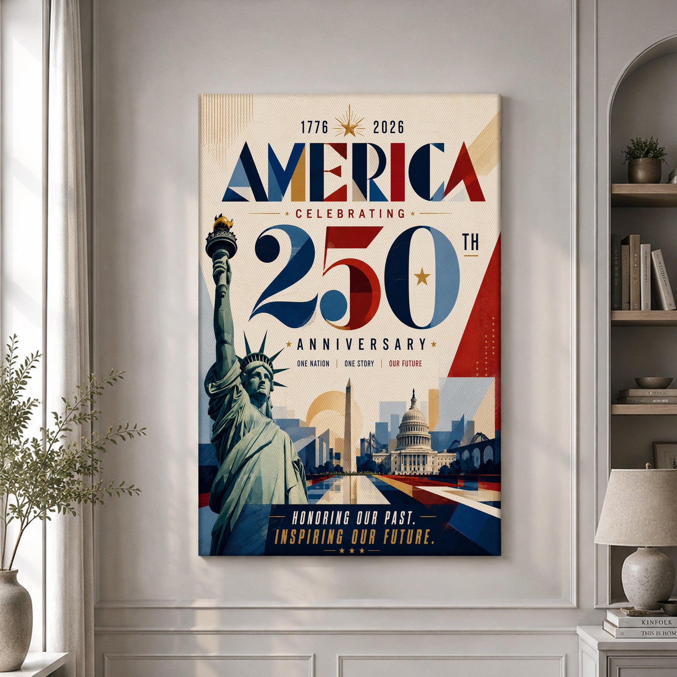 America Celebrating 250th Anniversary Poster 4Th Of July Home Decor - Merchluma