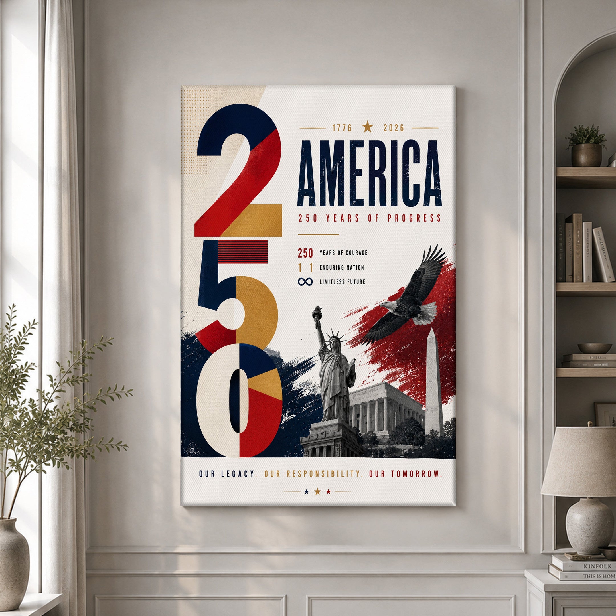 America 250 Anniversary Poster 1776-2026 Home Decor Unique Patriotic Gifts - Merchluma