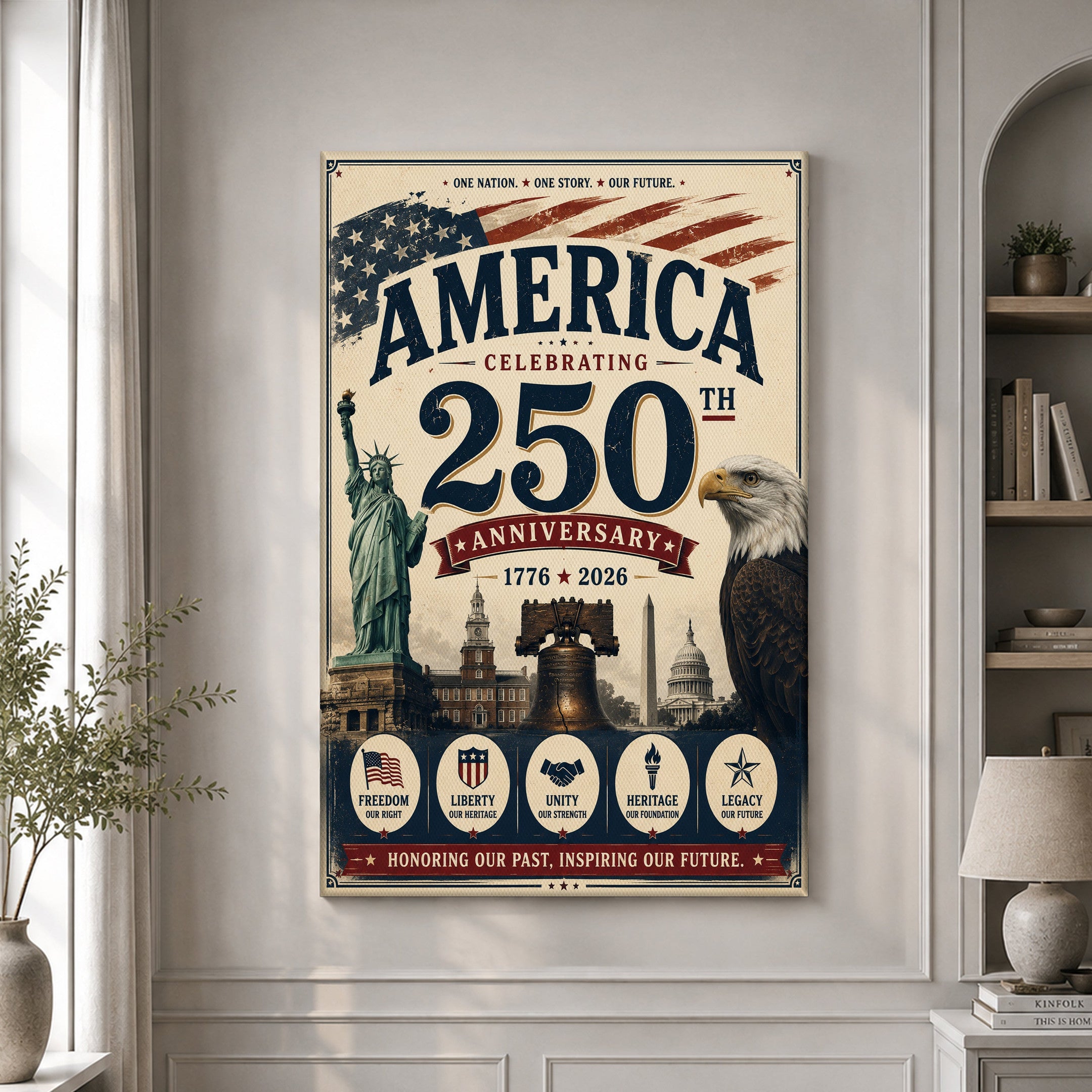 250 Years Of American Pride Patriotic Commemorative Poster Patriotic Home Decor - Merchluma