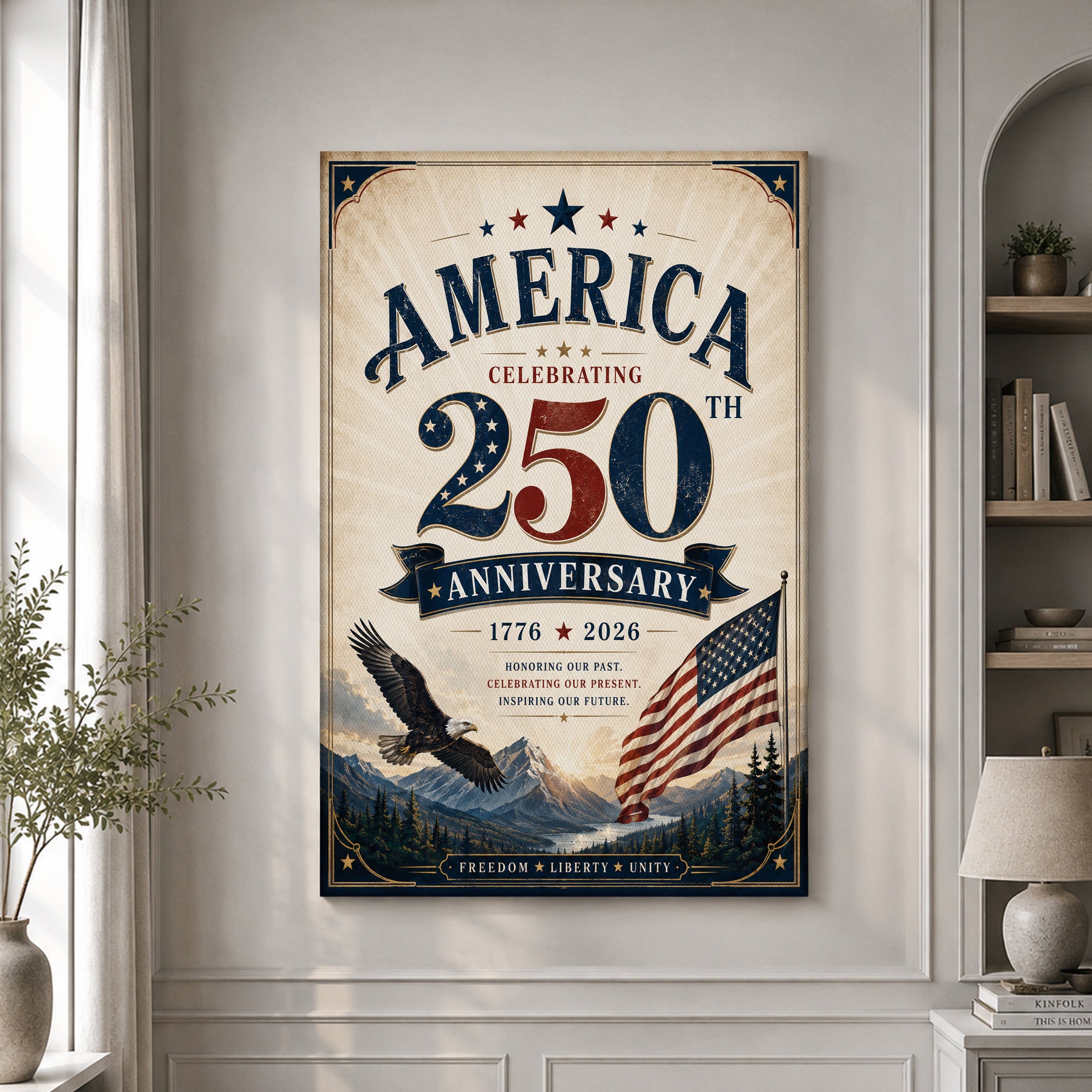 USA America 250th Poster America 250Th Anniversary Home Decor Gifts For A Patriotic Person - Merchluma