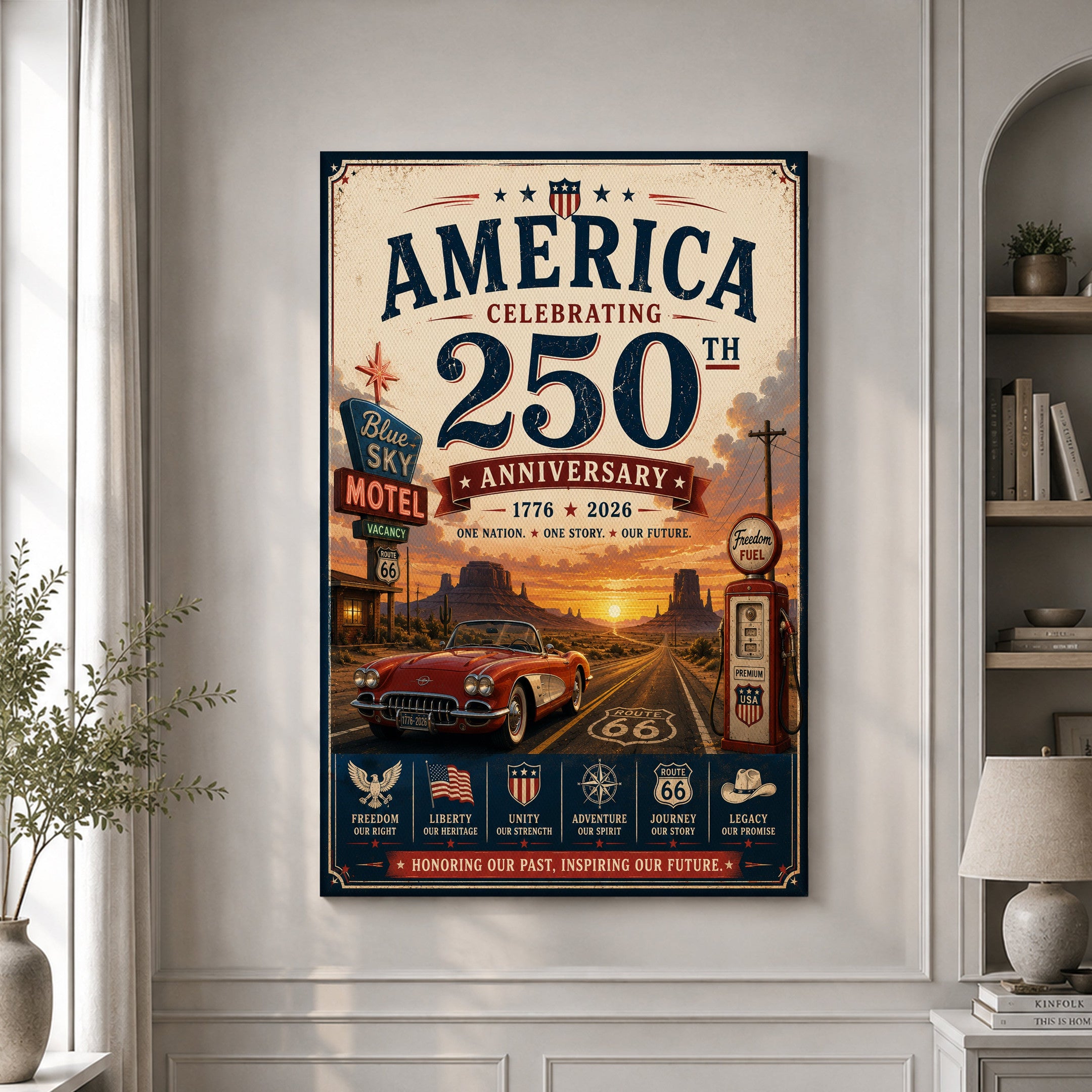 USA America 250th Poster America Celebrating 1776 2026 Home Decor Patriotic Gifts - Merchluma