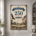 USA America 250th Poster America's 250 Birthday Home Decor Patriotic Gifts For Veterans - Merchluma