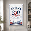 USA America 250th Poster American 250 Years Birthday Wall Decor Patriotic Gift For Veterans - Merchluma