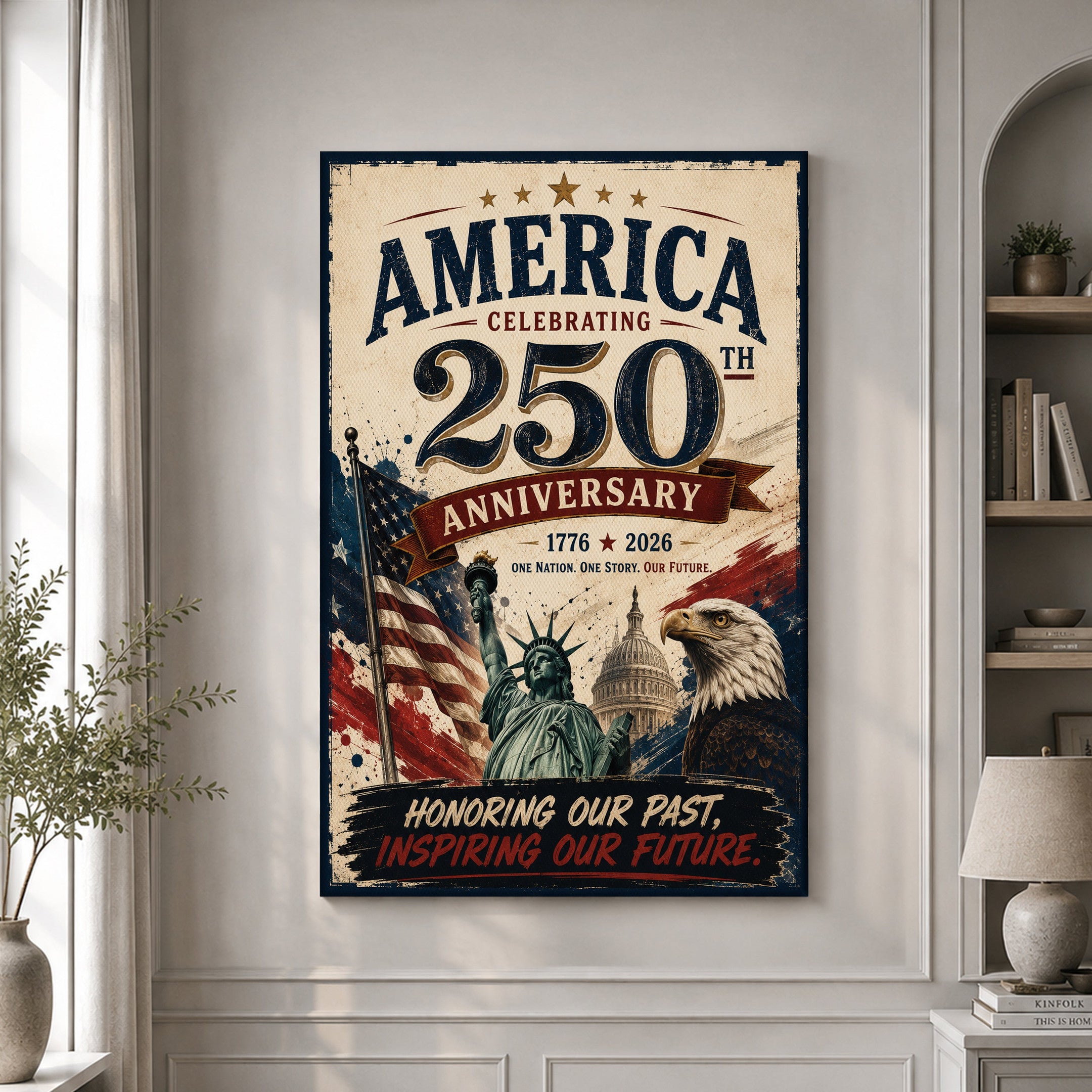 USA America 250th Poster Independence Day 2026 Home Decor Unique Patriotic Gifts - Merchluma