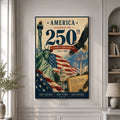 USA America 250th Poster Proud Military Patriotic Wall Decor Patriotic Gifts Ideas - Merchluma