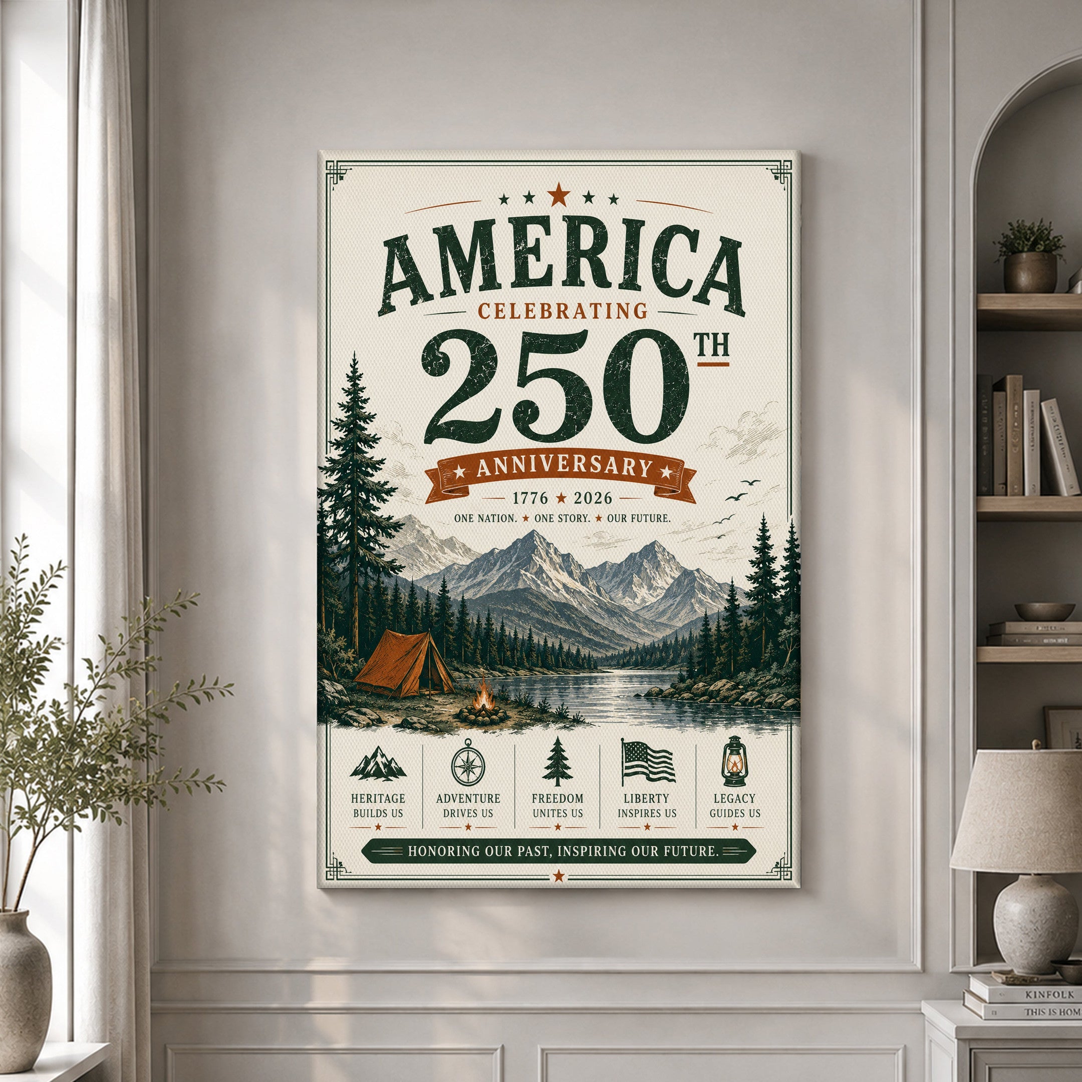 USA America 250th Poster USA 250 Years Of Freedom Home Decor Gift For 4Th Of July - Merchluma