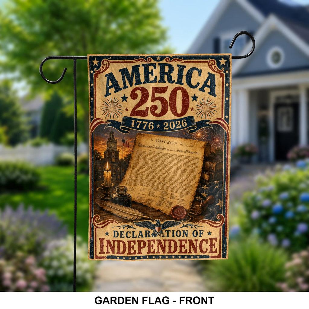America 250 Years Flag Declaration Of Independence Patriotic Outdoor Decor - Merchluma