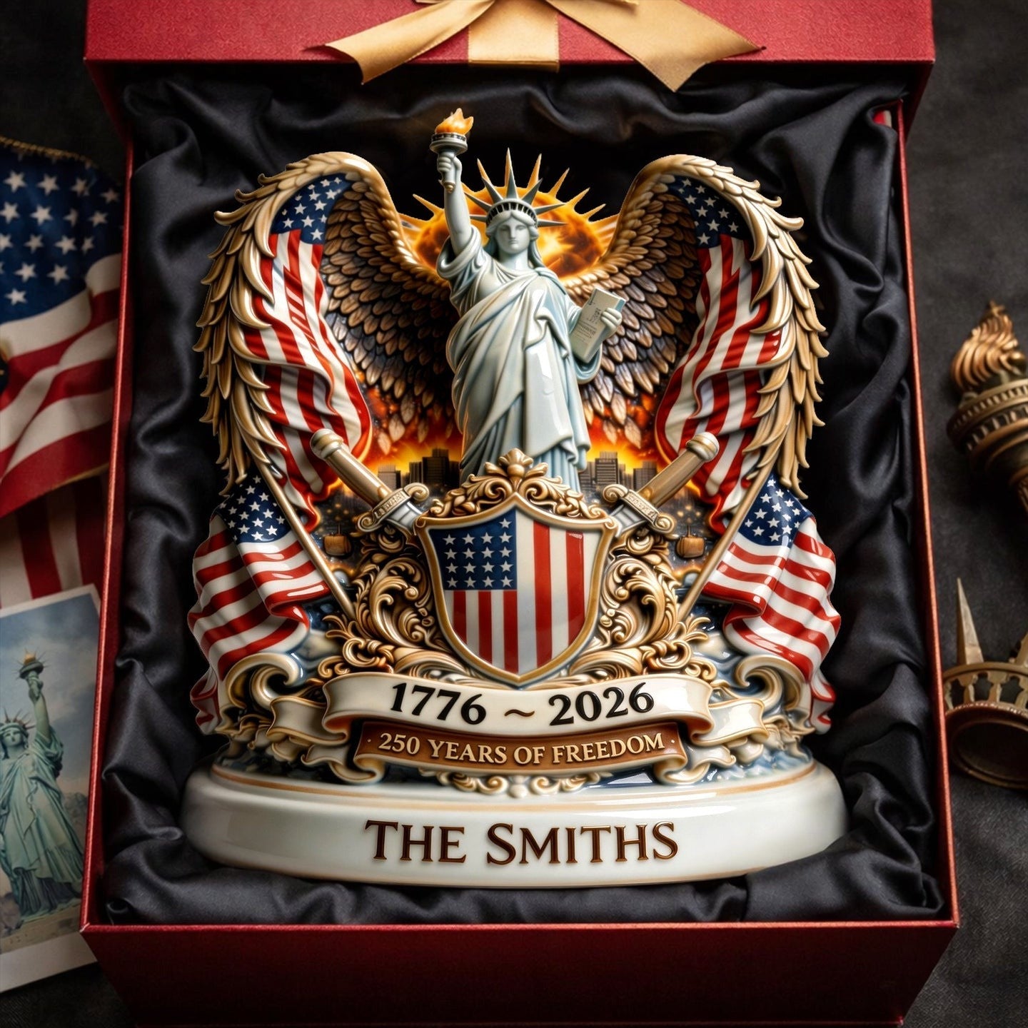 Personalized American Flag 250 Years Of Freedom Acrylic Plaque Fourth Of July Merch Dad Gifts - Merchluma