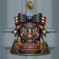 Custom America 250th Anniversary Bell Door Hanger Wood Sign Home Decor Items Patriotic Gifts - Merchluma