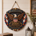 Custom America 250th Anniversary Patriotic Eagle Wood Sign Patriotic House Decor Items - Merchluma