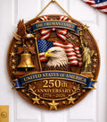 Personalized USA Flag 250th Anniversary Wood Sign Patriotic Eagle Merch Patriotic Family Gifts - Merchluma