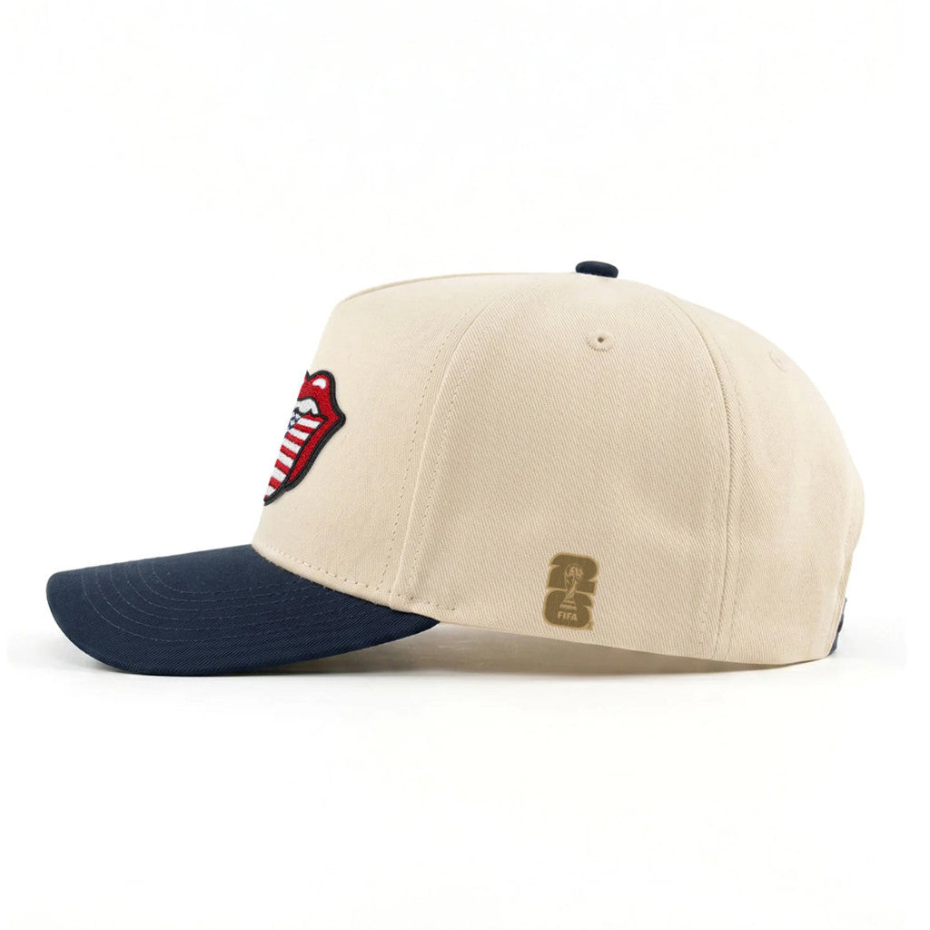 FIFA World Cup 2026 Merch WC X Rolling Stones USA Lick Two Tone Hat Embroidered Gift For Fans - Merchluma