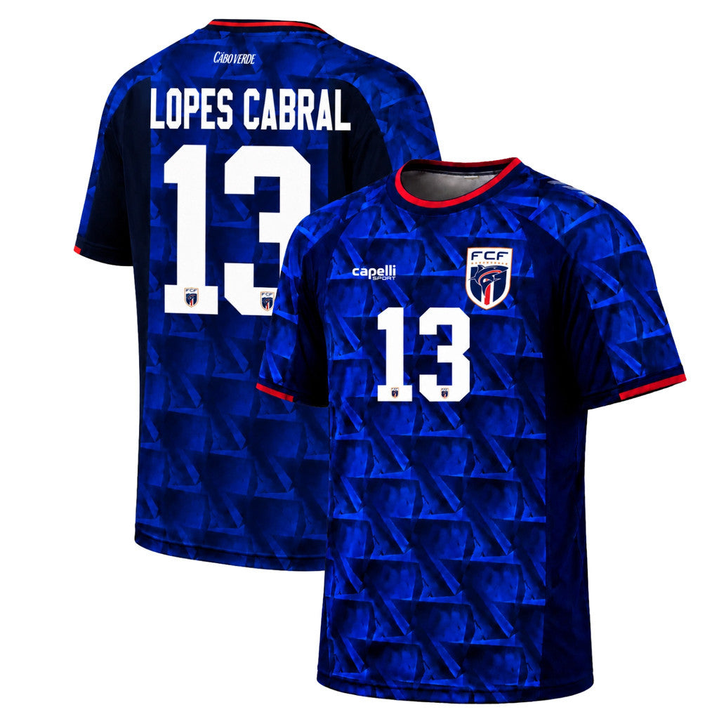 Cabo Verde Merch World Cup 2026 Sidny Lopes #13 Cabral Cape Verde Jersey Elite Football Jersey - Merchluma