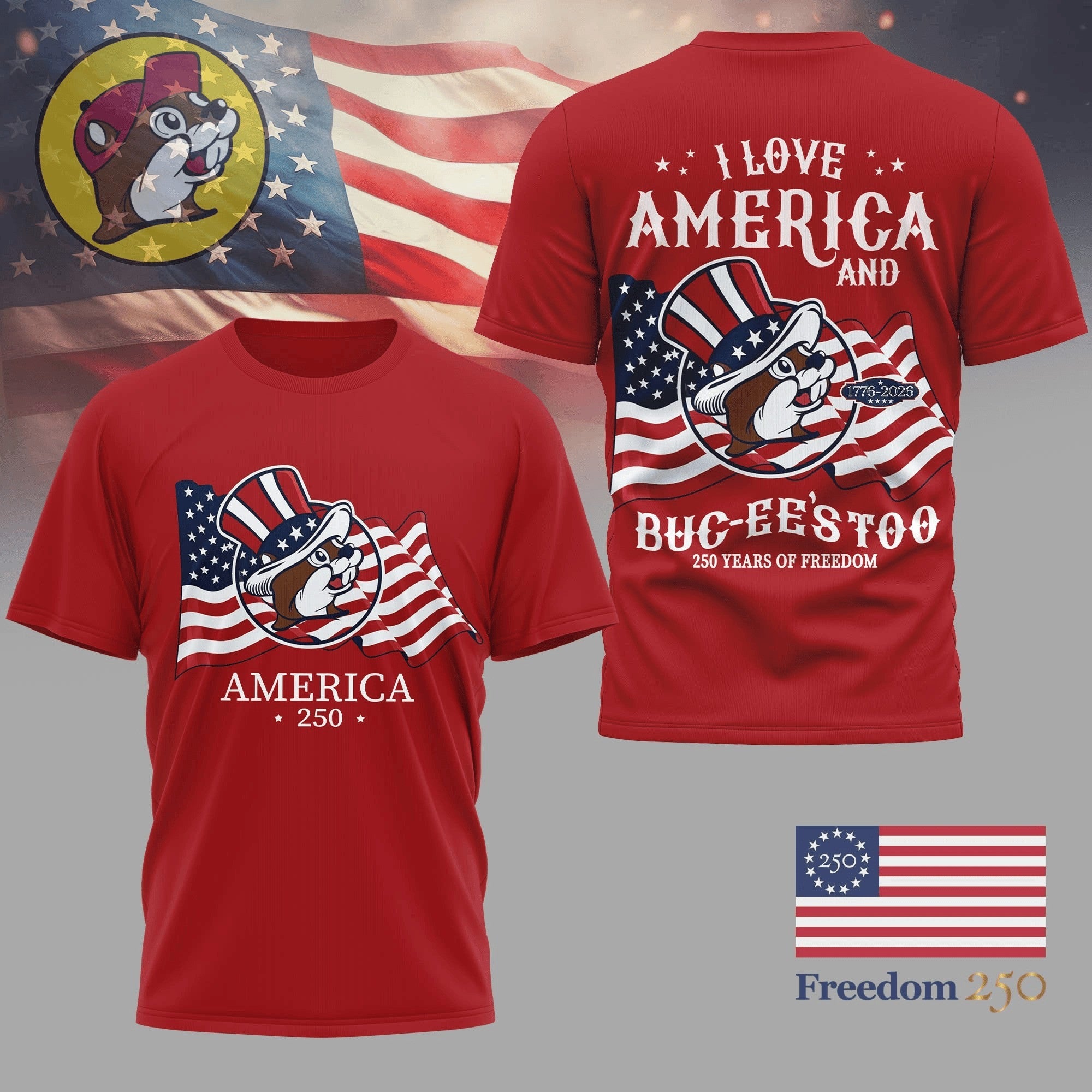 Buc Ee's America 250th Anniversary Shirt 2026 Buc Ee's Merch 4Th Of July Apparel Dad Gifts - Merchluma