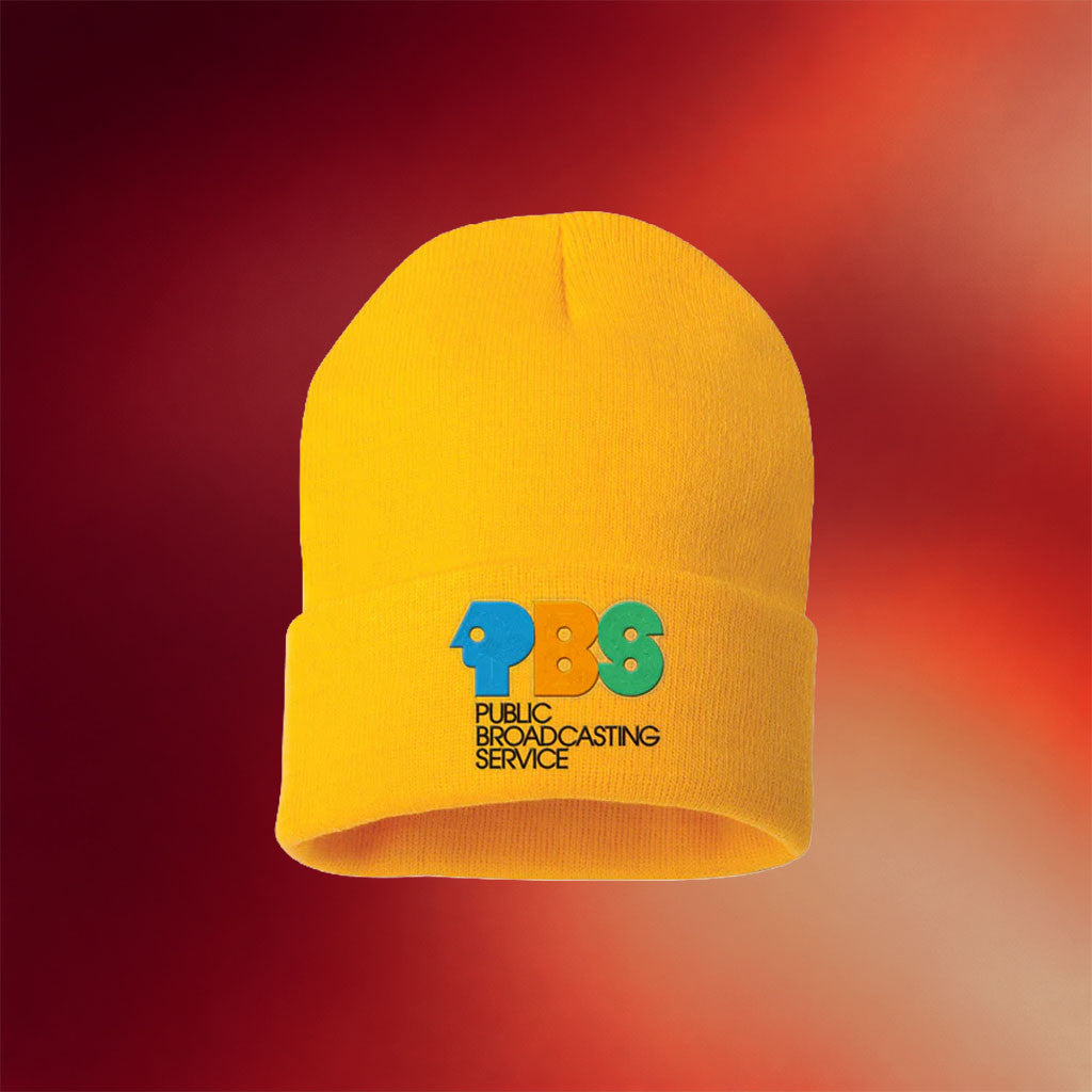 PBS Merch PBS 1970's Full Color Logo Beanie Public Broadcasting Service Merch Gifts For Fans - Merchluma