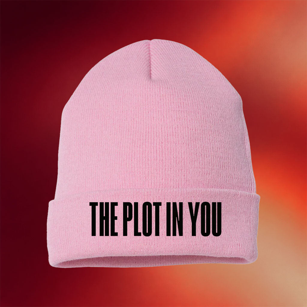 The Plot In You Merch 2026 Pink Logo Beanie Gift Ideas For Music Lovers - Merchluma