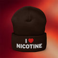 Tucker Carlson Merch 2026 I Heart Nicotine Beanie Unique Gifts For Brothers - Merchluma