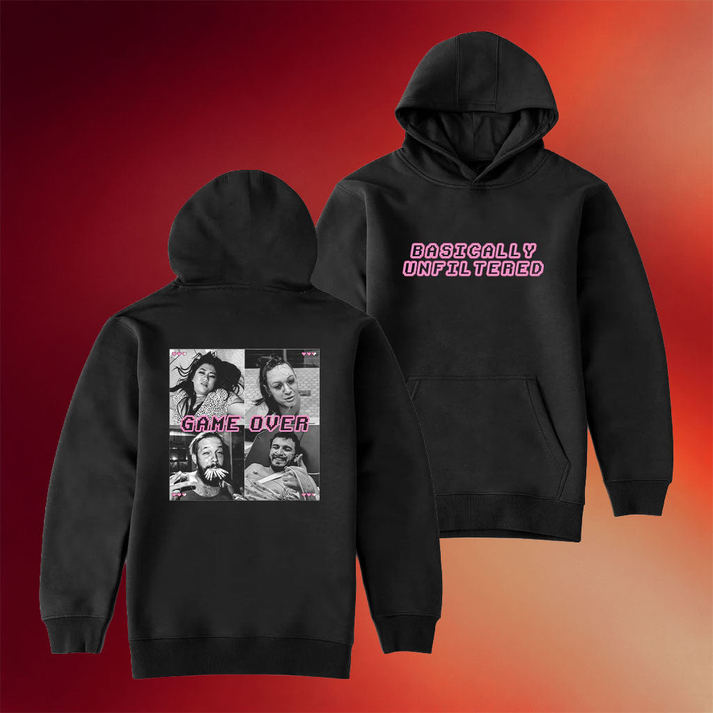 Basically Unfiltered Merch 2026 Game Over Hoodie Basically Unfiltered Hoodie Gifts For Brother - Merchluma