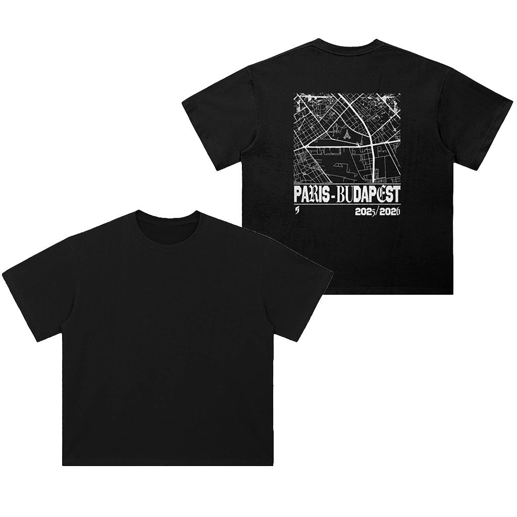 Comma Football Merch 2026 Paris To Budapest Map T-Shirt Best Birthday Gift For Husband - Merchluma