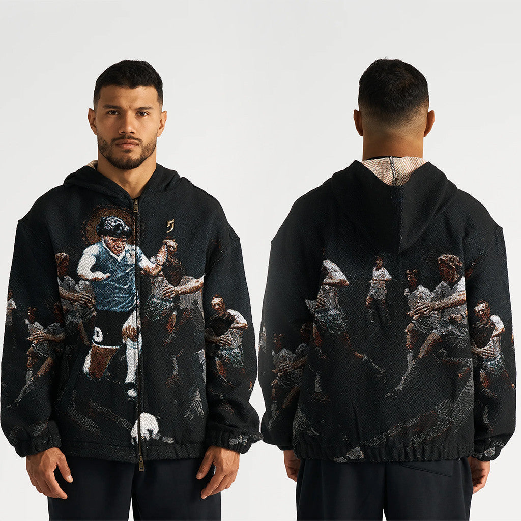 Comma Football Merch 2026 Maradona Goal Of The Century Zip Hoodie Gifts For My Boyfriend - Merchluma