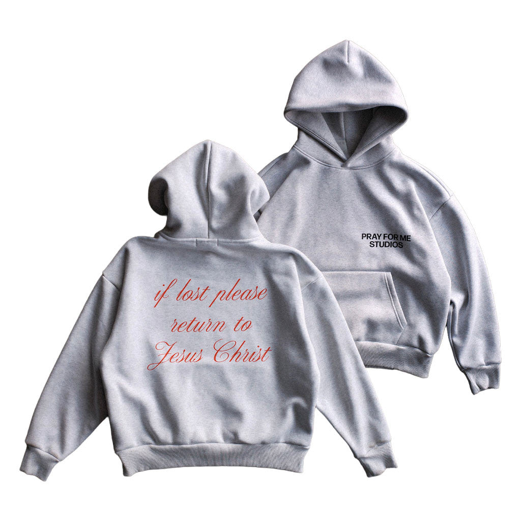 Pray For Me Studios Merch 2026 If Lost Please Return To Jesu Christ Hoodie Religious Gifts - Merchluma