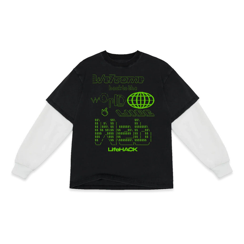 Super Yaki Merch 2026 Super Yaki X LifeHack Present Welcome Back To World Wide Web Long Sleeve Shirt - Merchluma