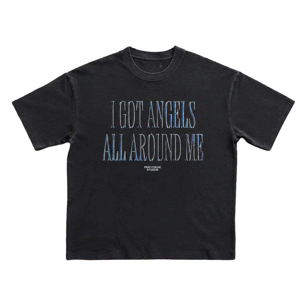 Pray For Me Studios Merch 2026 I Got Angels All Around Me T-Shirt Gifts For Besties - Merchluma