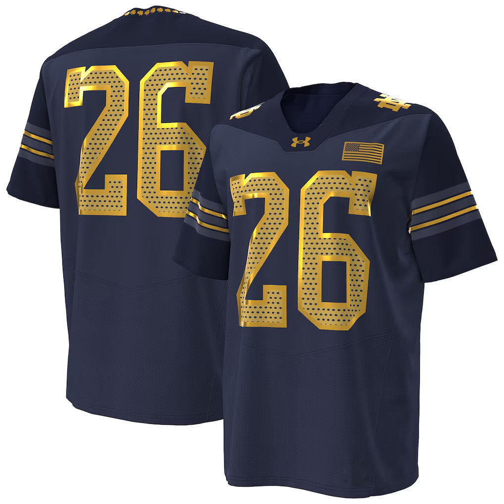 Notre Dame Merch #26 Notre Dame Fighting Irish Under Armour 2026 Shamrock Series Jersey Navy - Merchluma