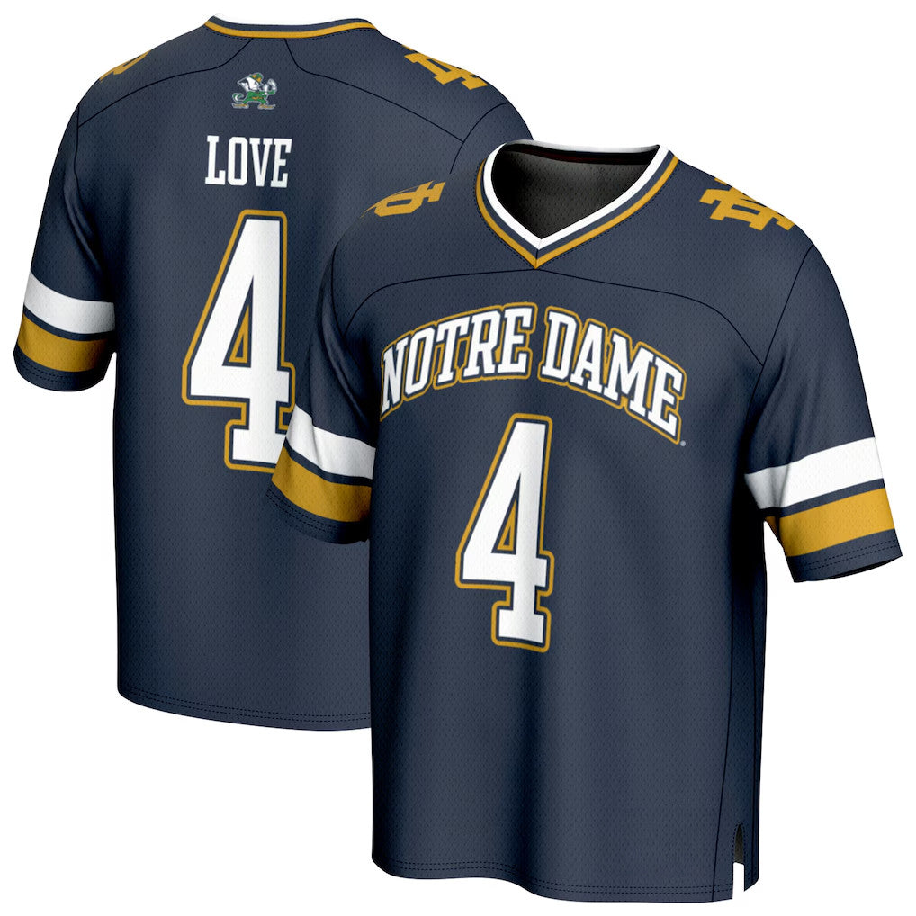#4 Jeremiyah Love Jersey Shirt Notre Dame Merch Notre Dame Fighting Irish GameDay Greats Jersey - Merchluma