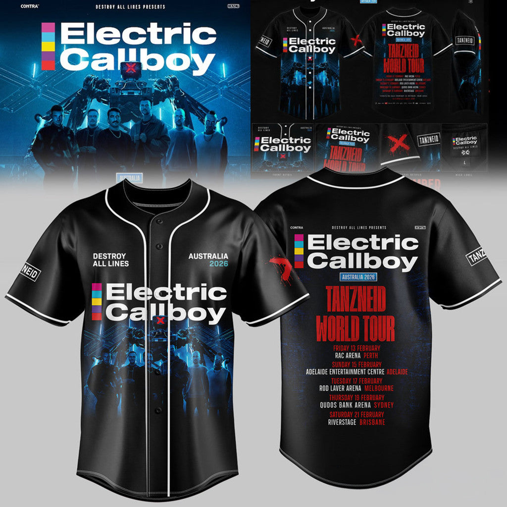 Electric Callboy TANZNEID World Tour 2026 Baseball Jersey Electric Callboy Merch Fan Gifts - Merchluma