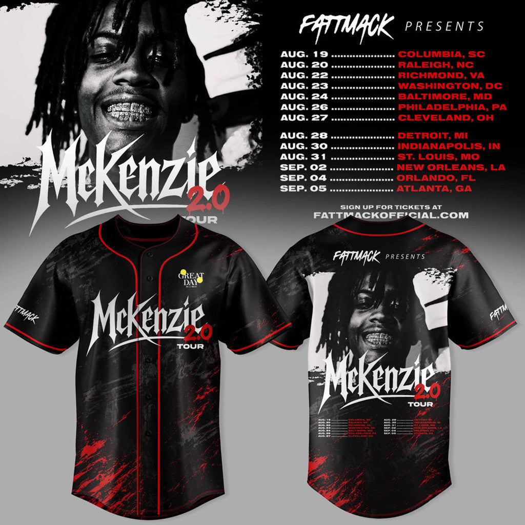 FattMack 2026 McKenzie 2 0 No Mercy Tour Baseball Jersey FattMack Merch Gift For Music Lovers - Merchluma