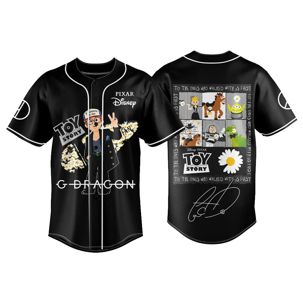 G-Dragon X Toy Story 5 Baseball Jersey Black 2026 Toy Story Merch Best Gift For VIP - Merchluma