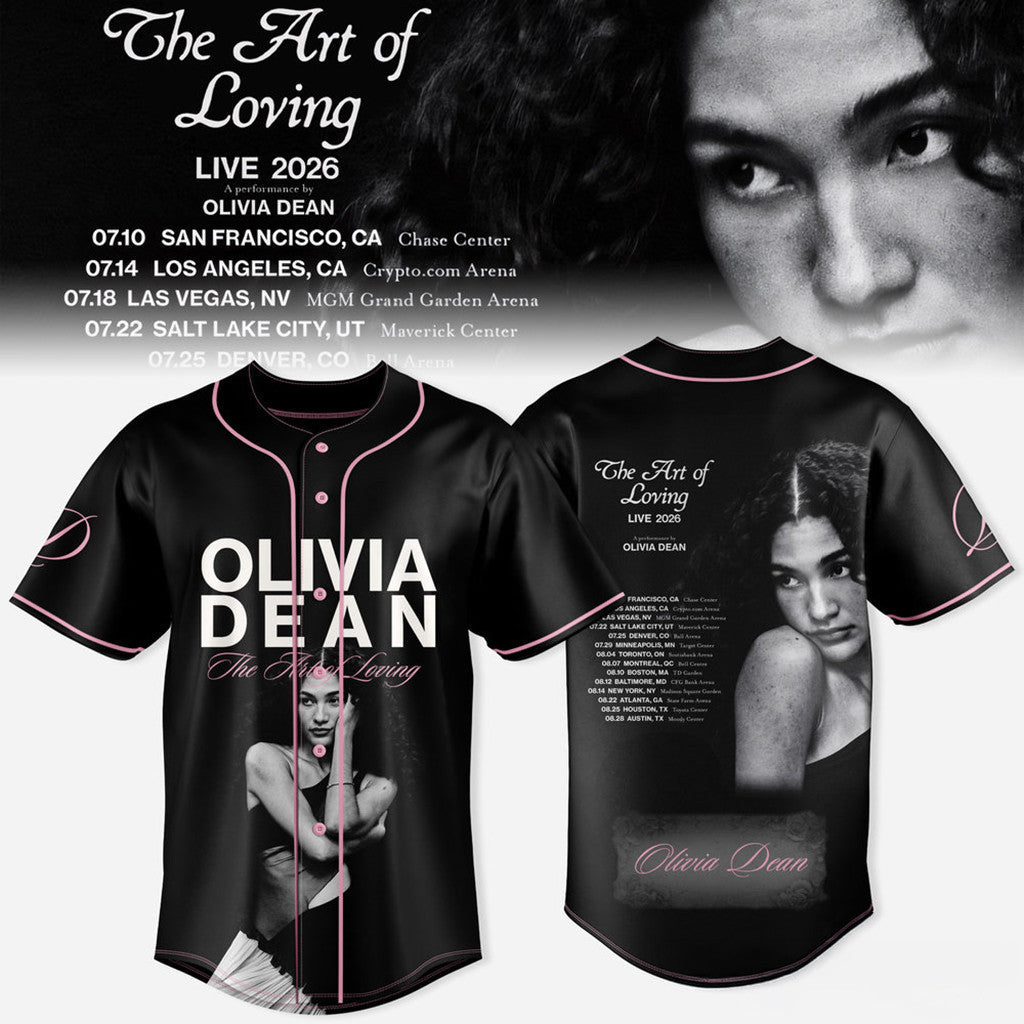Olivia Dean Merch Tour The Art Of Loving 2026 Baseball Jersey Signed Gifts For Music Fans - Merchluma