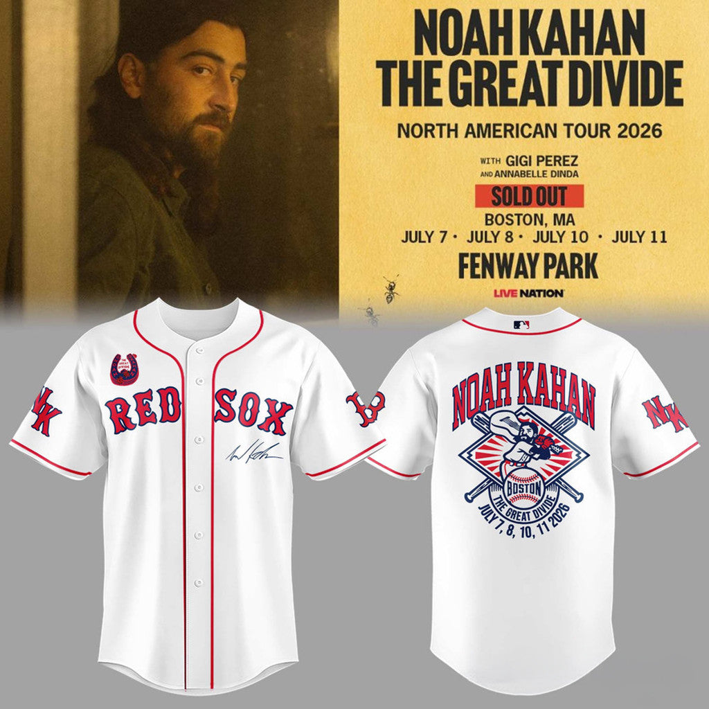 Boston Red Sox X Noah Kahan The Great Divide Tour 2026 At Fenway Park Jersey Noah Kahan Merch - Merchluma