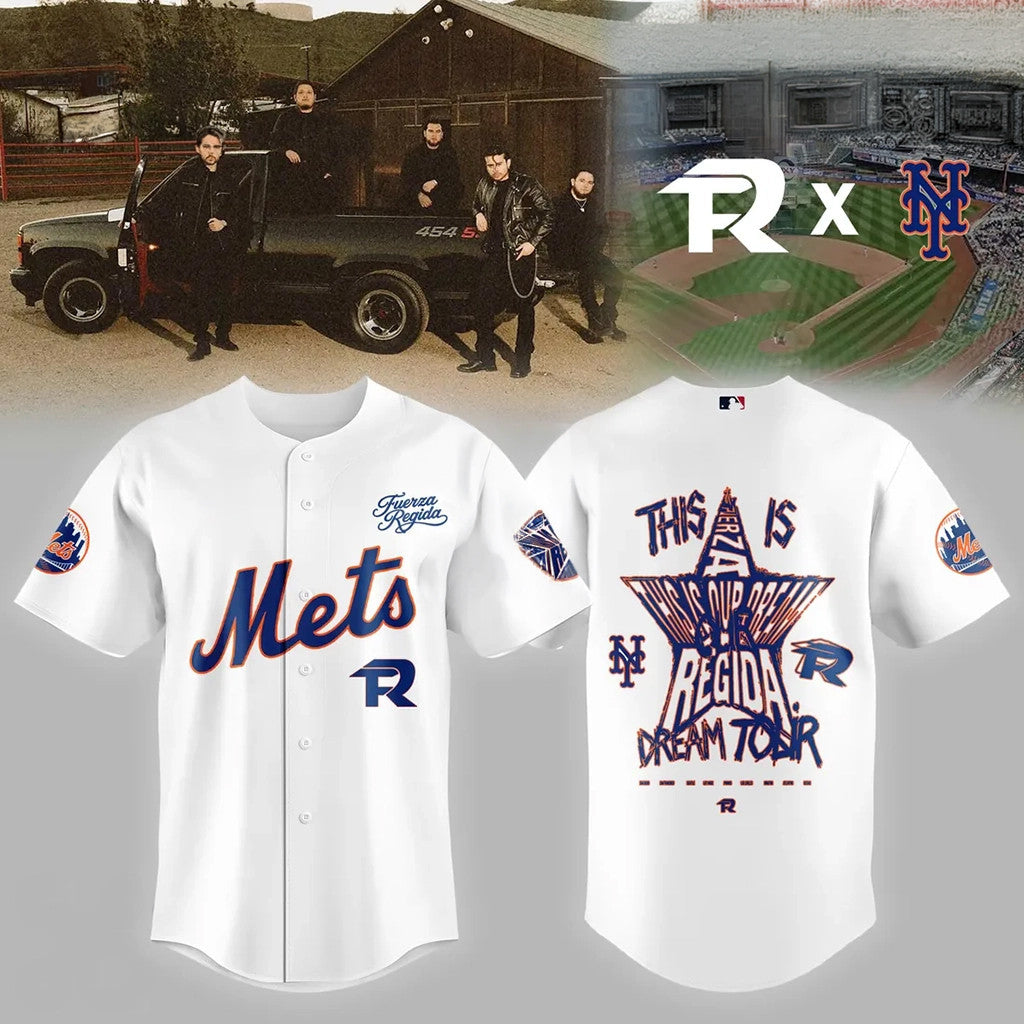 Fuerza Regida X New York Mets 2026 Baseball Jersey This Is Dream Tour Jersey NY Mets Merch - Merchluma