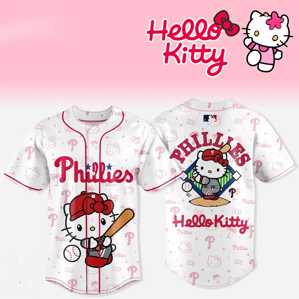 Hello Kitty X Philadelphia Phillies 2026 Baseball Jersey Phillies Merch Cute Gift For Fans - Merchluma