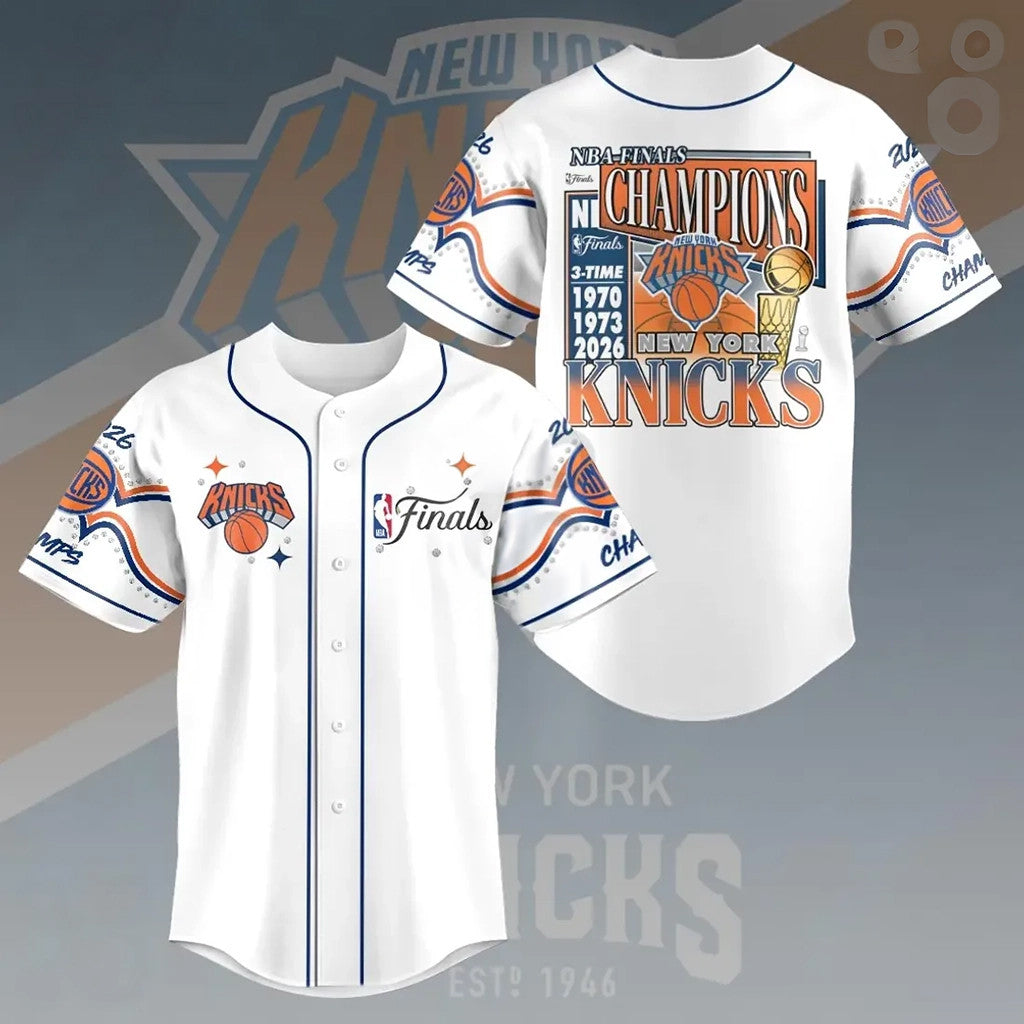 New York Knicks 2026 Finals Champions Baseball Jersey NY Knicks Merch Gifts For Basketball Fan - Merchluma