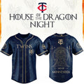 Minnesota Twins X House Of The Dragons 2026 GOT Night Baseball Jersey Twins Merch Fan Present - Merchluma