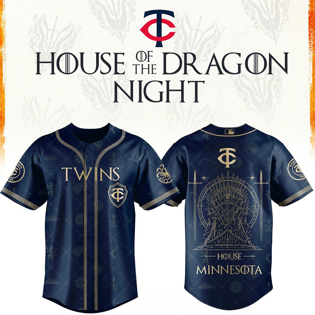 Minnesota Twins X House Of The Dragons 2026 GOT Night Baseball Jersey Twins Merch Fan Present - Merchluma
