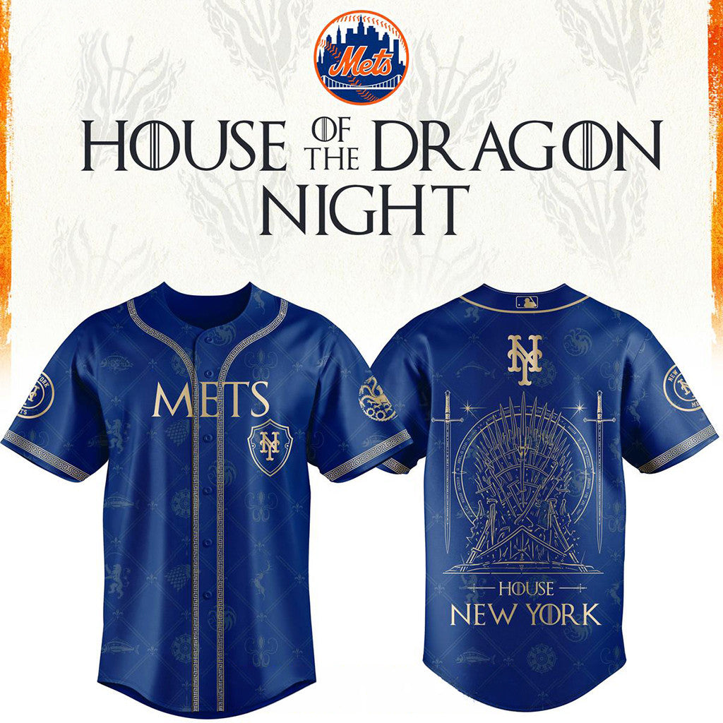 New York Mets X House Of The Dragons 2026 GOT Night Baseball Jersey NY Mets Merch Gift For Fans - Merchluma